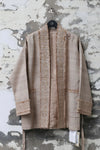 INTO THE EAST 25 Autumn/Winter Tussah Silk Patch Cardigan Jacket ITE-E1DGSS003SD22JK-SHA Sand